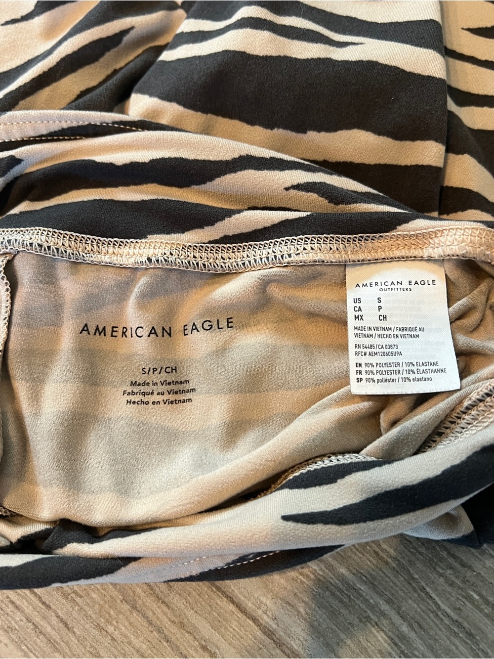 American Eagle Zebra Print High-Waist Bike Shorts - Black & Cream size small - Picture 4 of 4